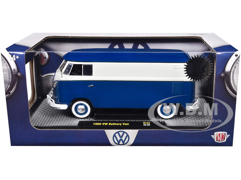 1960 Volkswagen Delivery Van Blue and White Limited Edition to
