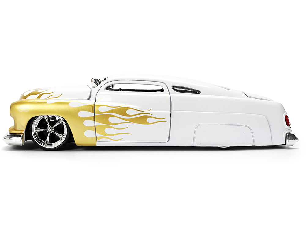1951 Mercury Coupe White with Gold Flames 
