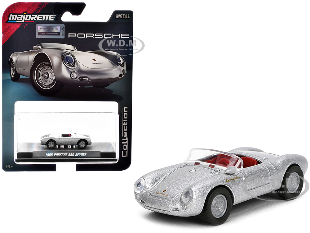 1955 Porsche 550 Spyder Silver Metallic with Red Interior