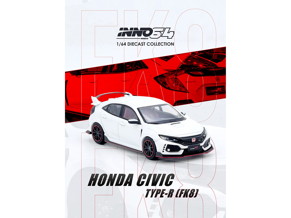 Honda Civic Type R (FK8) RHD (Right Hand Drive) White 1/64 Diecast