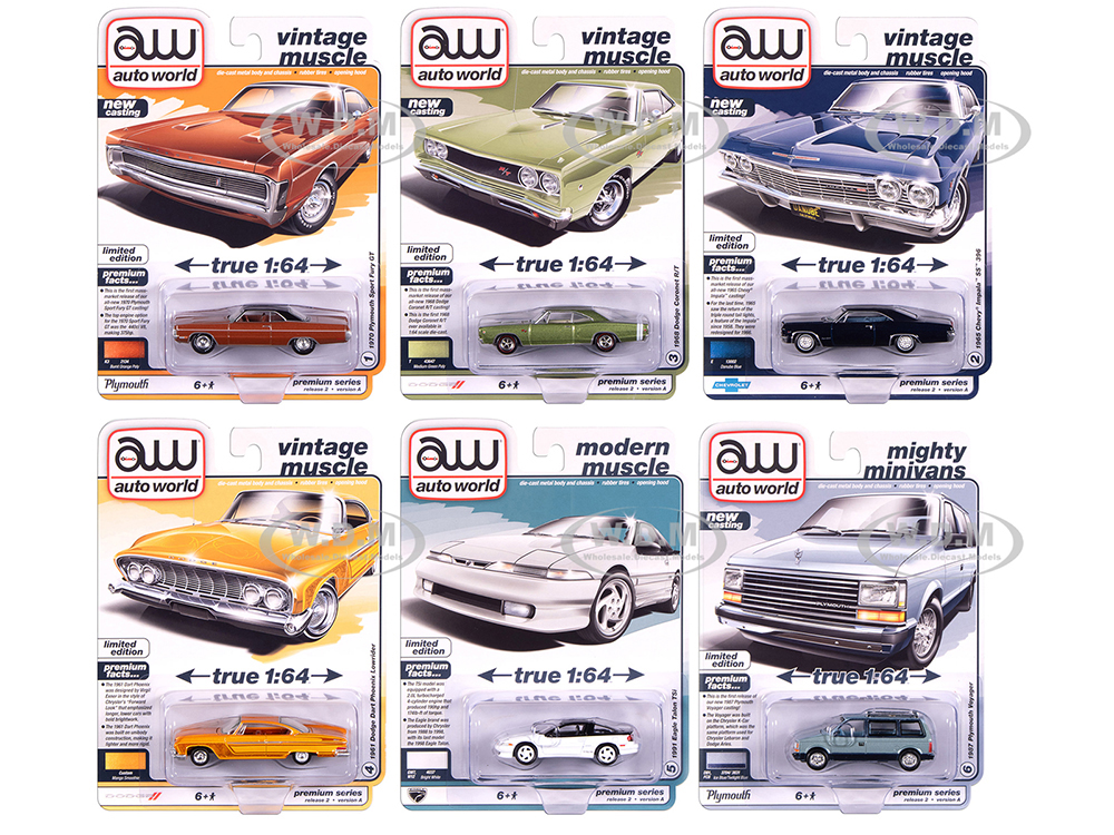 Auto World Premium 2025 Release 2 Set A of 6 pieces 1/64 Diecast