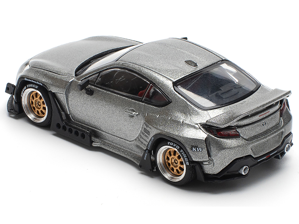 Toyota Pandem GR86 Silver Metallic 1/64 Diecast Model Car by Pop Race