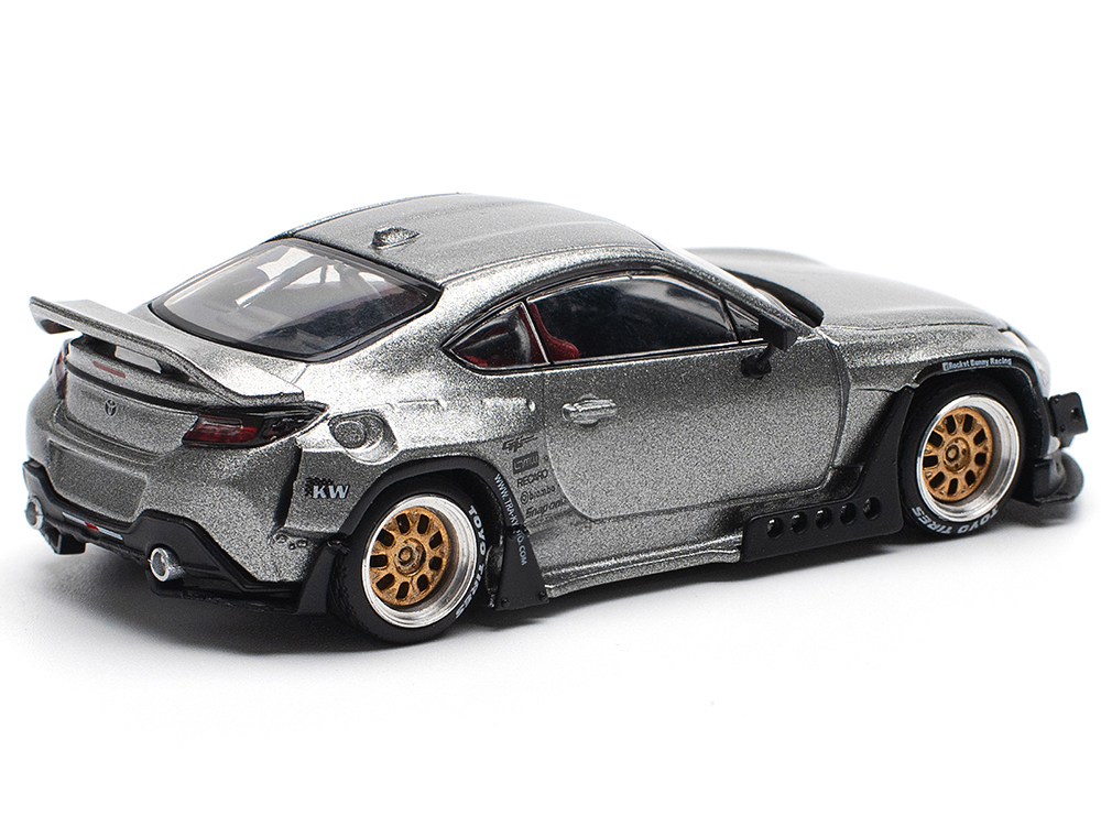 Toyota Pandem GR86 Silver Metallic 1/64 Diecast Model Car by Pop Race