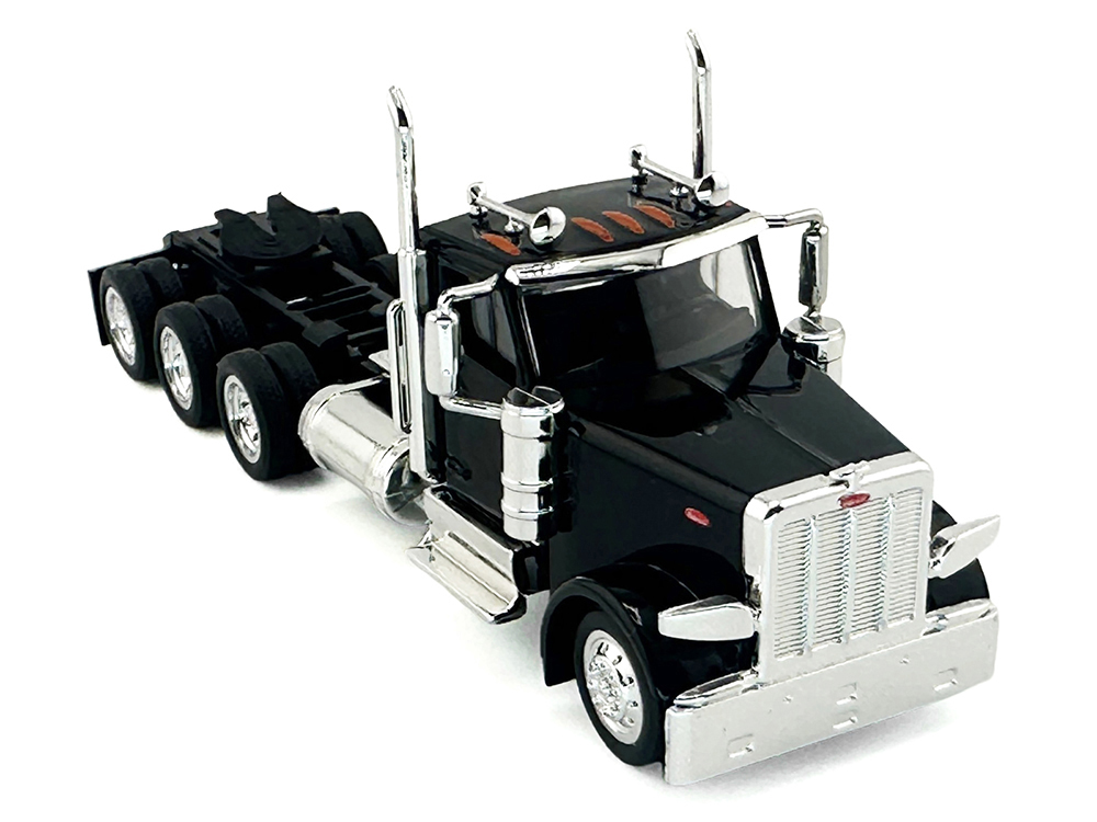 Peterbilt 589 3-Axel Day Cab Black 1/87 (HO) Plastic Model Car by