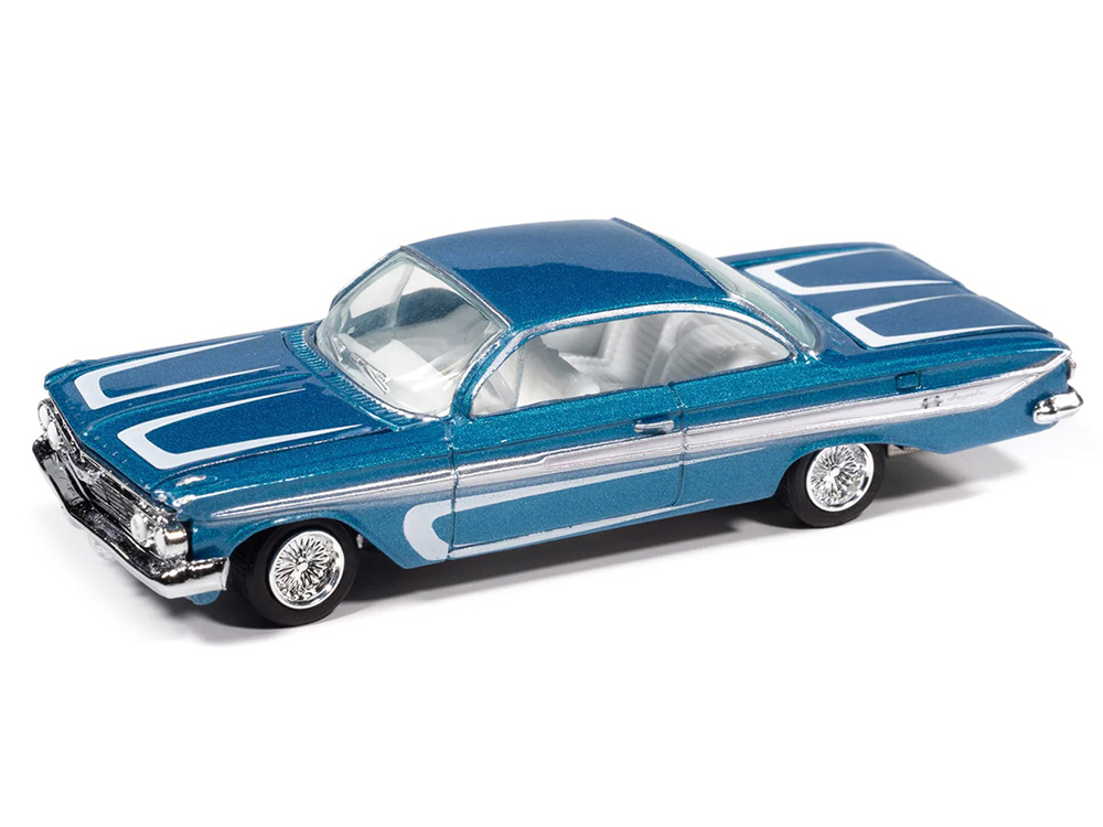 1961 Chevrolet Impala SS 409 Blue Metallic with White Stripes and