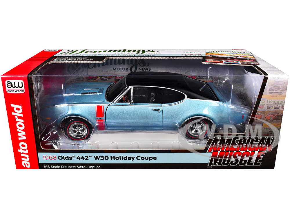 1968 Oldsmobile 442 W30 Holiday Coupe Teal Frost Metallic with Red
