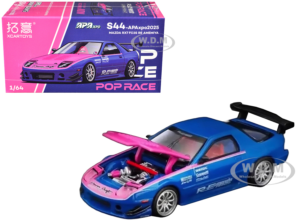 ignition model 1/18 RE雨宮 RX-7 Blue/Pink Mazda RX7 (FC3S) RE Amemiya RHD (Right Hand Drive) Blue Metallic