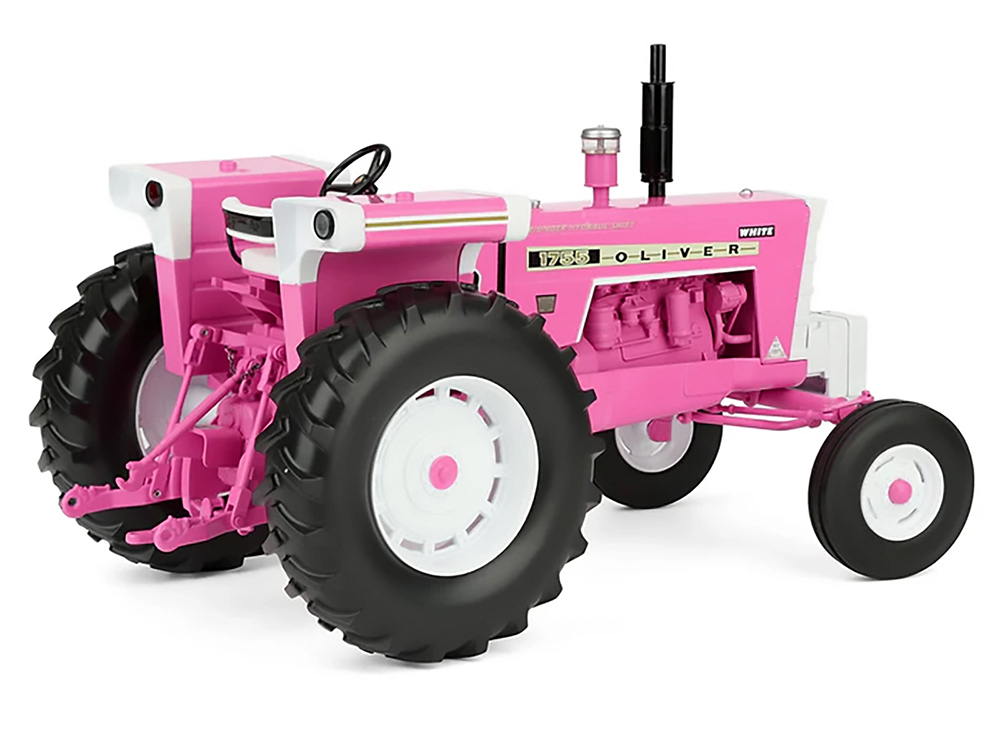 ピンク色の置物　オブジェ　アンティーク　飾り台付き！ Oliver 1755 Open Station Wide Front Tractor Pink 