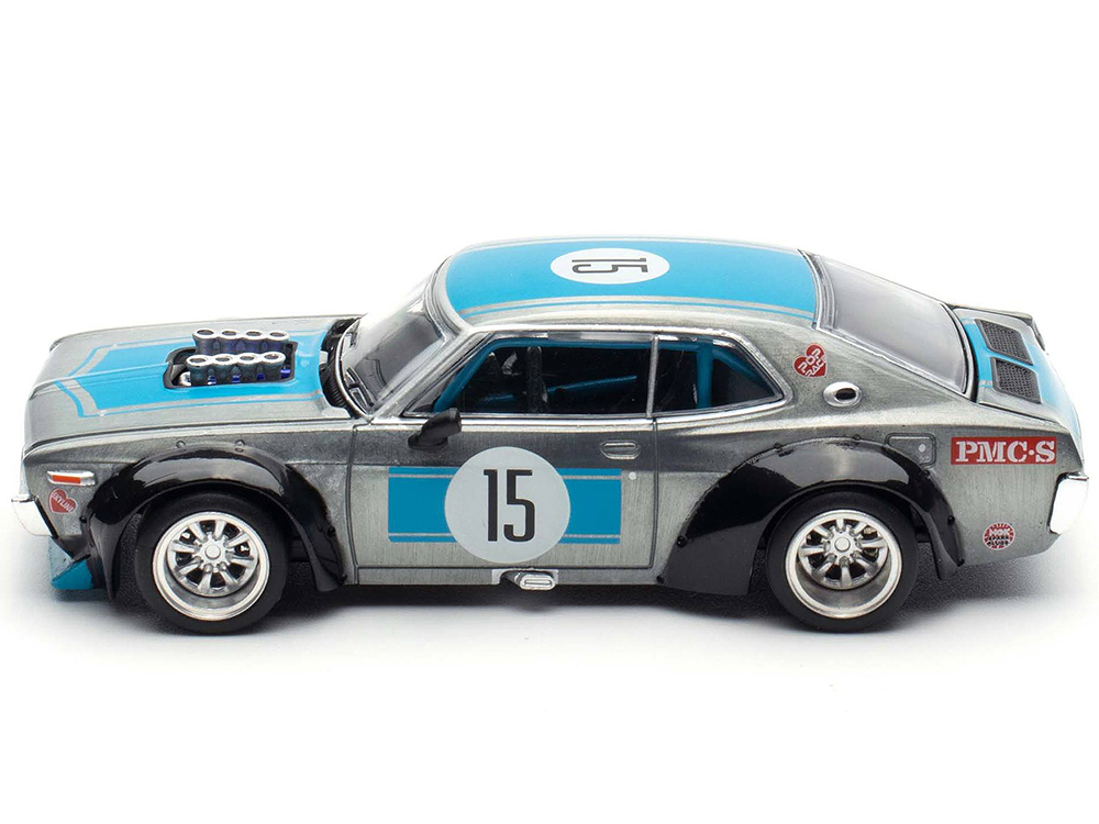 Datsun Laurel C130 RHD (Right Hand Drive) #15 Raw Metal with Blue