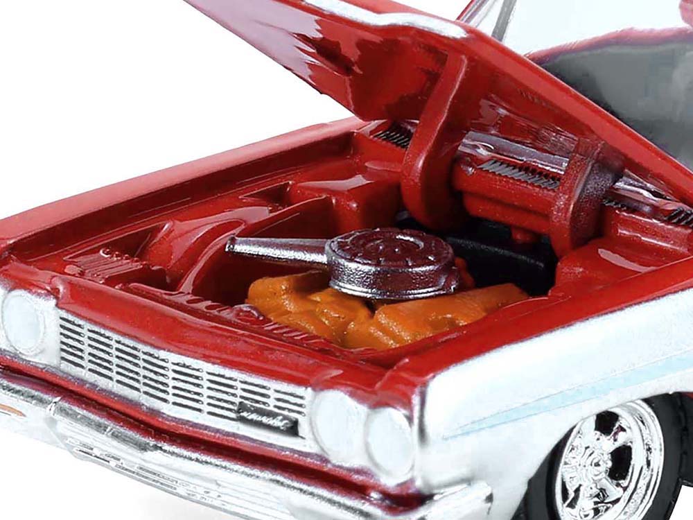 1964 Chevrolet Biscayne Lowrider Silver Metallic and Red Two-Tone
