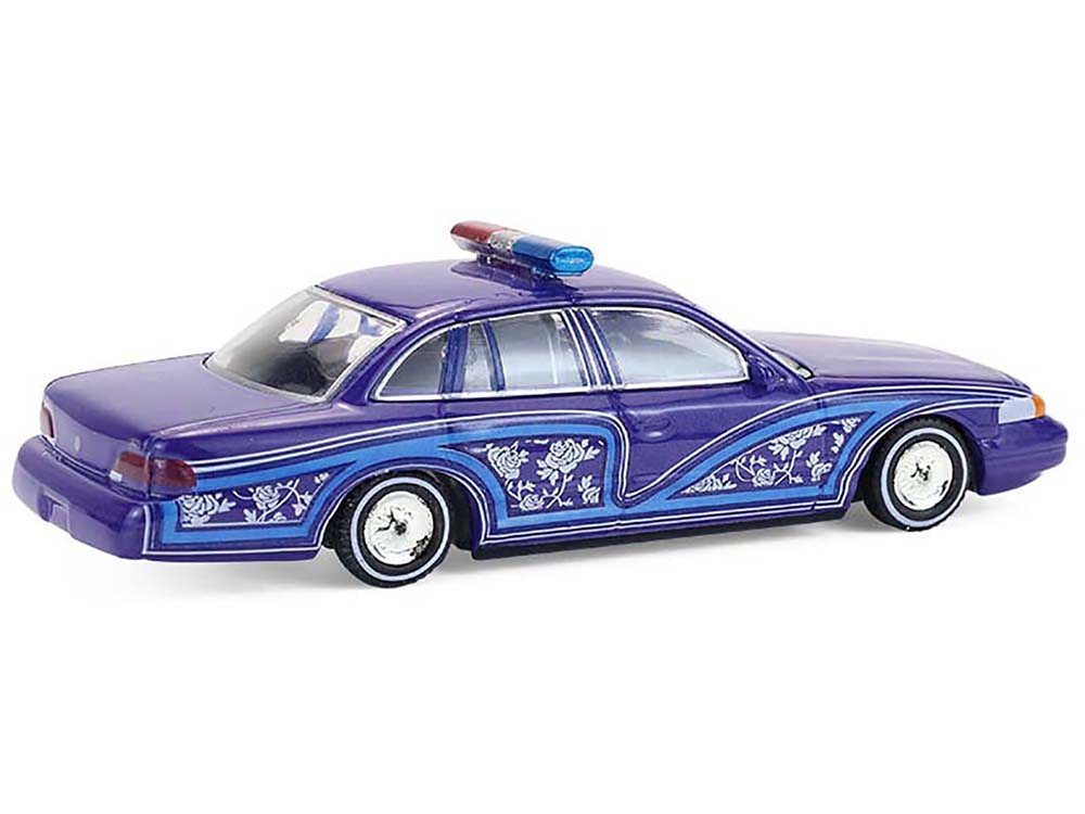 1992 Ford Crown Victoria Lowrider Blue with Graphics and Lightbar
