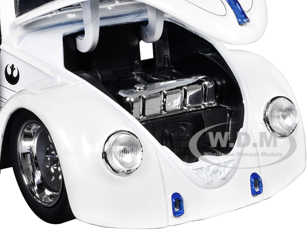 1959 Volkswagen Drag Beetle White with Graphics and R2-D2 Figure