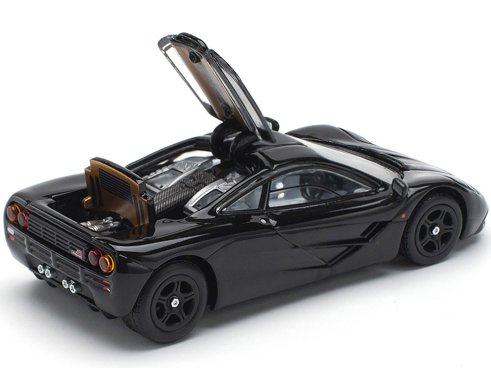 McLaren F1 Jet Black 1/64 Diecast Model Car by Pop Race