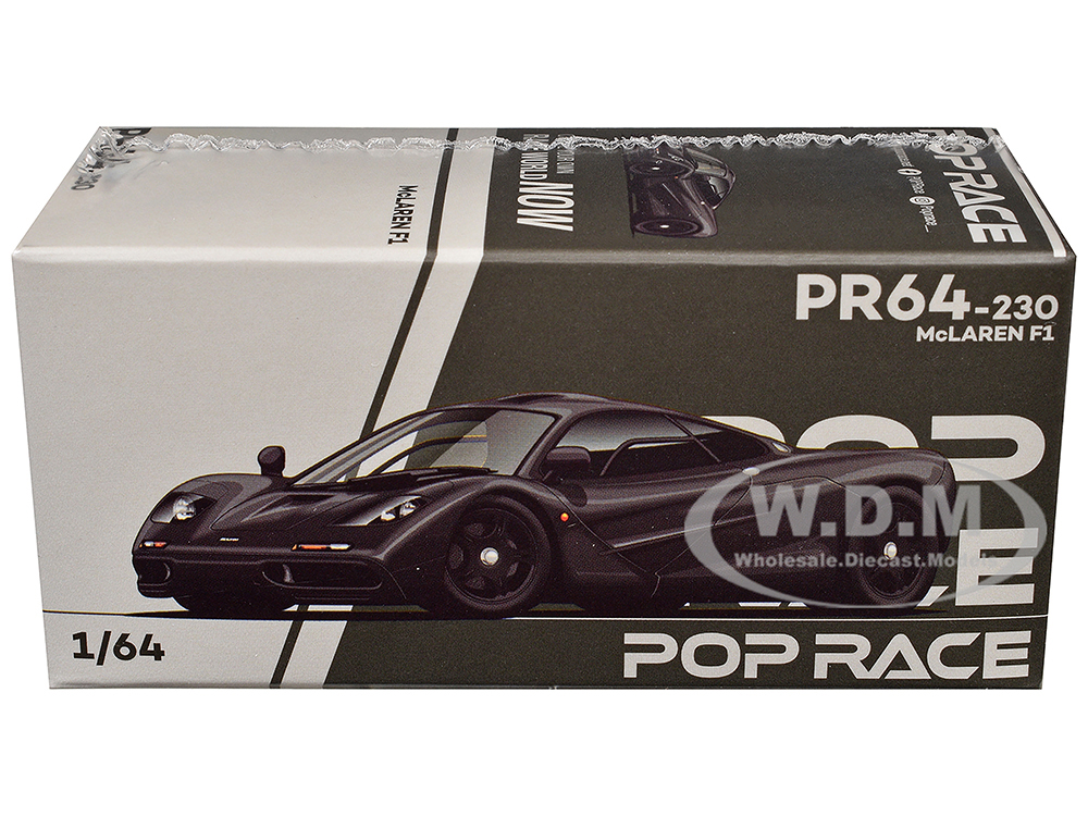 McLaren F1 Jet Black 1/64 Diecast Model Car by Pop Race