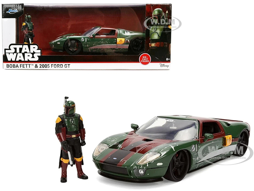 2005 Ford GT Green (Weathered) with Graphics and Boba Fett Figure