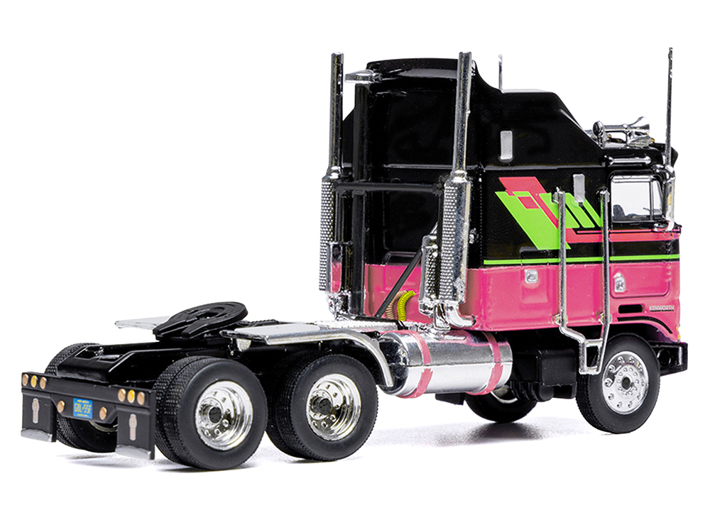 1976 Kenworth K100 Aerodyne Truck Tractor Black and Pink with