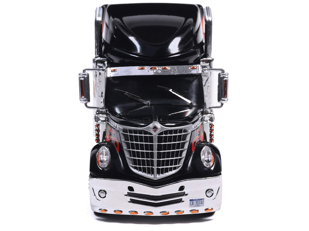 2010 International Lonestar Truck Tractor Black with Flame