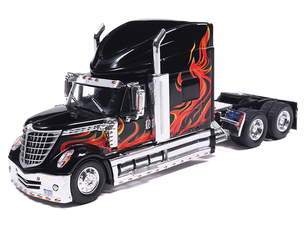 2010 International Lonestar Truck Tractor Black with Flame