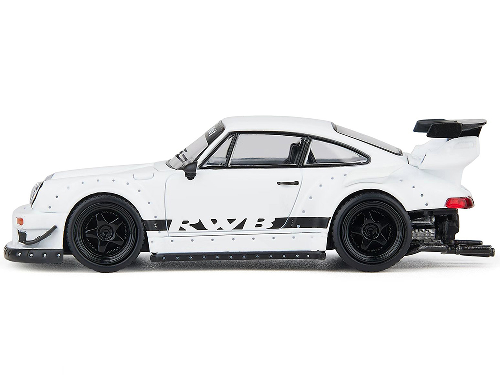 RWB 930 Matt White with Black Stripes 1/64 Diecast Model Car by
