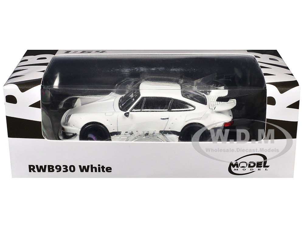 RWB 930 Matt White with Black Stripes 1/64 Diecast Model Car by