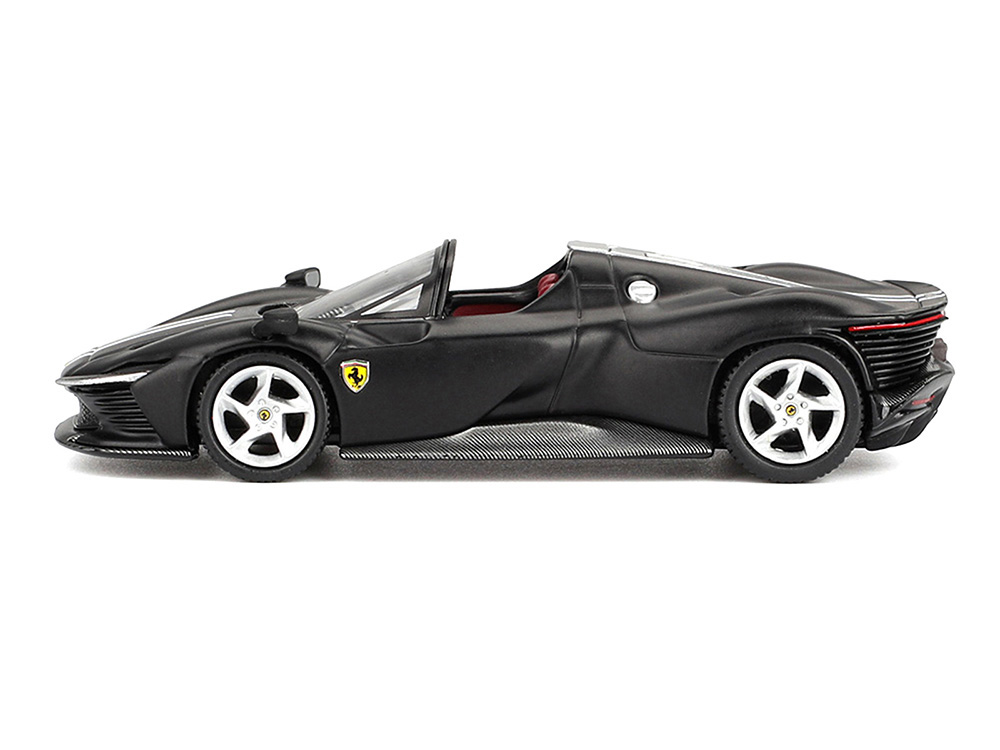 Ferrari Daytona SP3 Matt Black with White Stripes and Red Interior