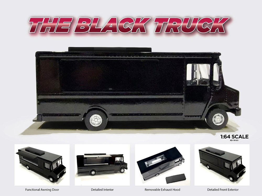 Food Truck Plain Black 1/64 Diecast Model by American Diorama