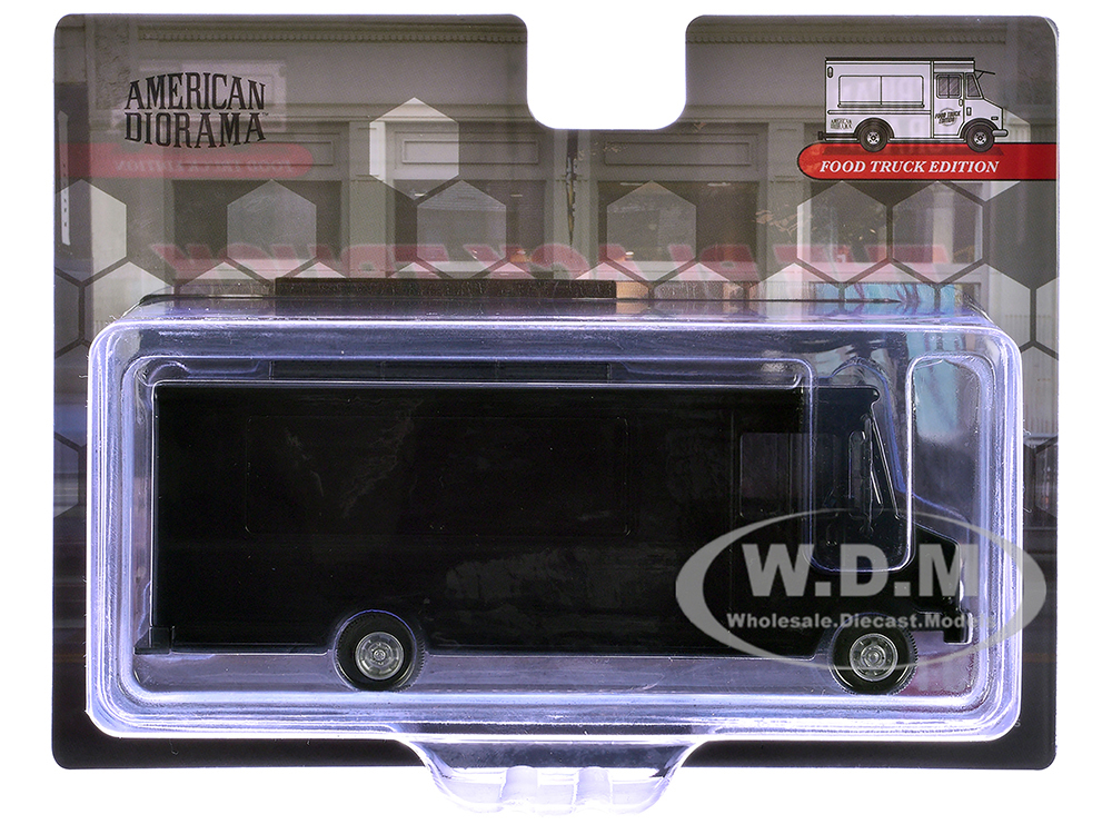 Food Truck Plain Black 1/64 Diecast Model by American Diorama