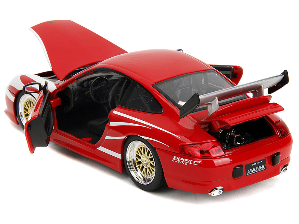 Porsche 911 GT3 (996) Red with White Graphics 