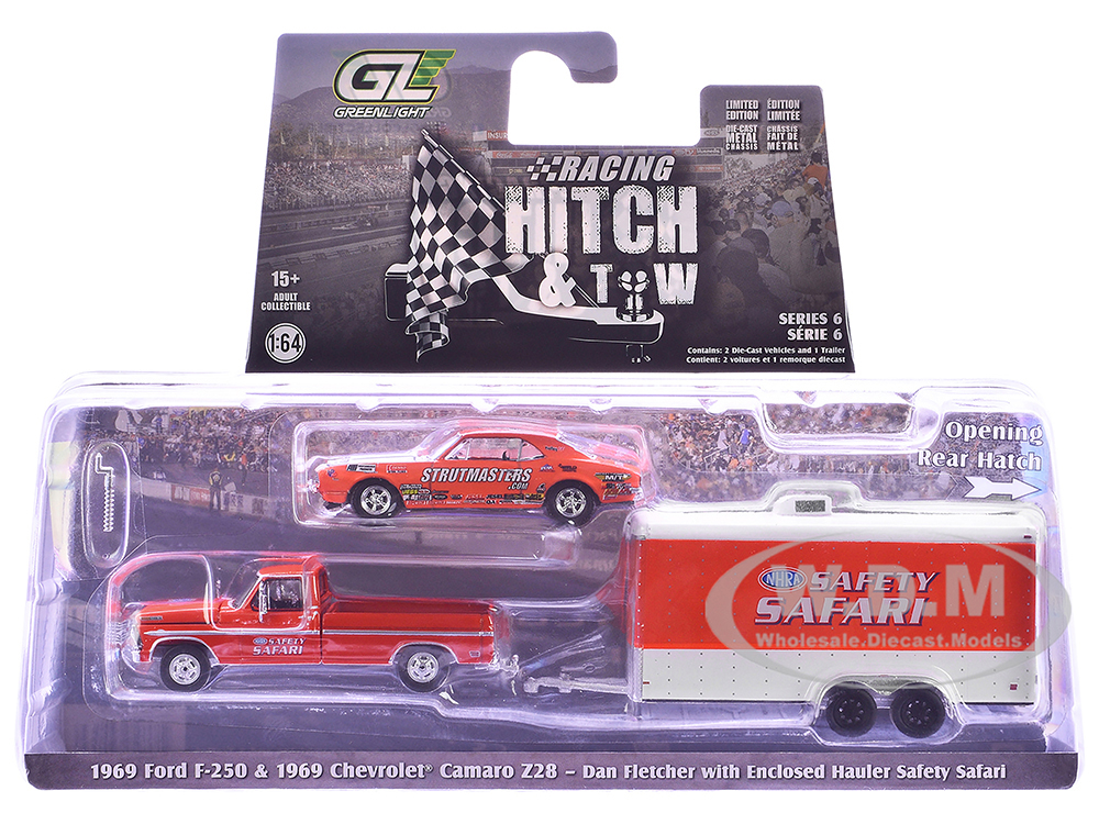 グリーンライト　1969 フォード F-250 & シボレー カマロ Z/28 1969 Ford F-250 Pickup Truck Red and 1969 Chevrolet Camaro Z28