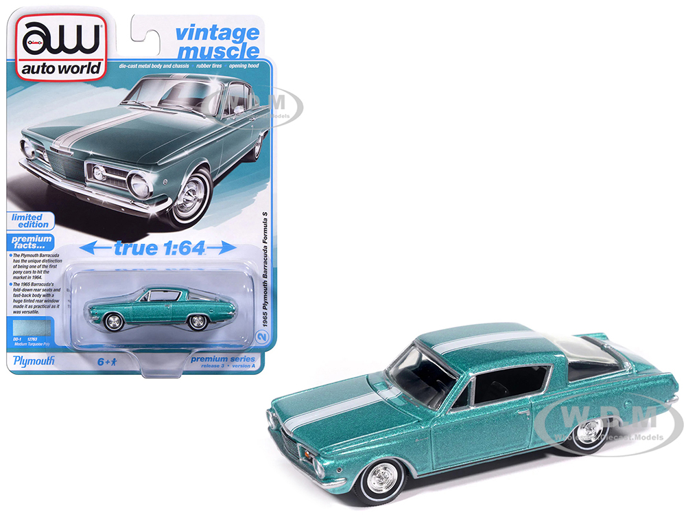 フライ　マテリアル 1965 Plymouth Barracuda Formula S Turquoise Metallic with White