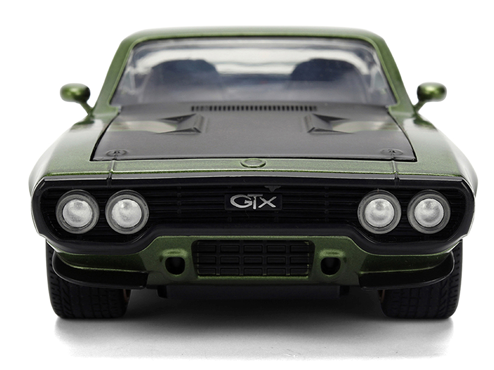 1972 Plymouth GTX Green Metallic with Matt Black Hood and Gold
