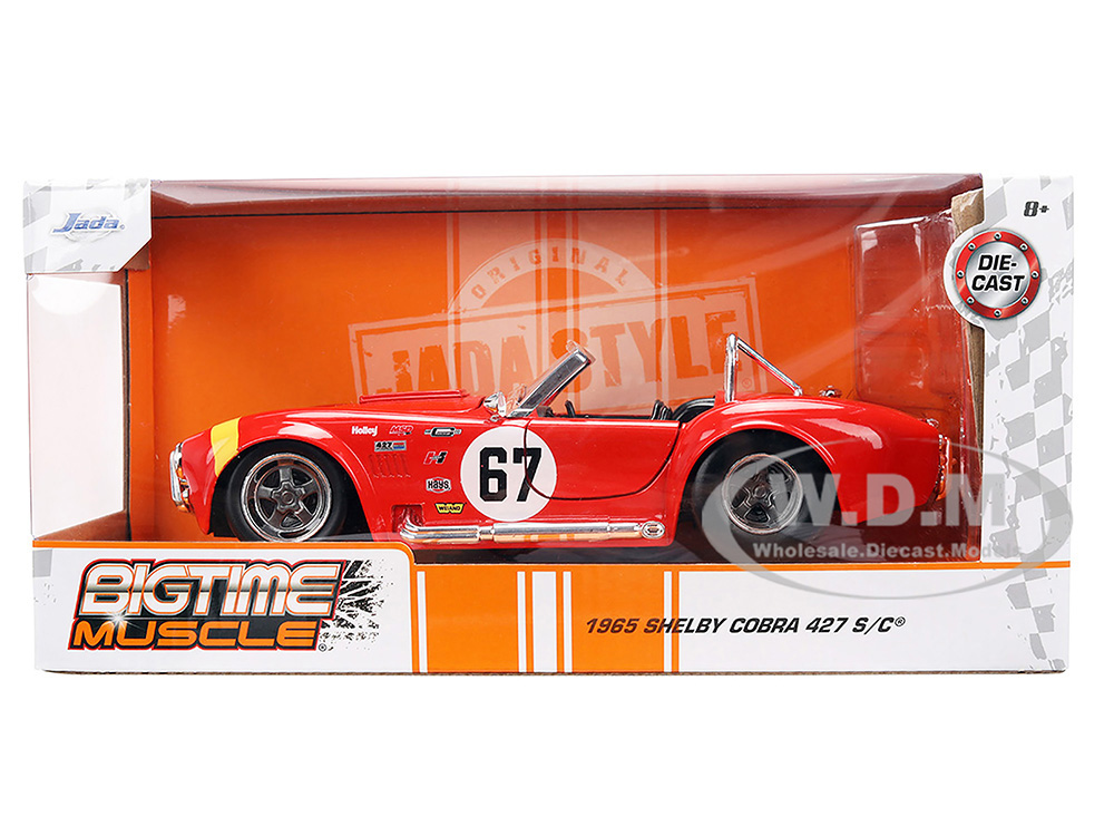 1965 Shelby Cobra 427 S/C #67 Red with Yellow Stripe 