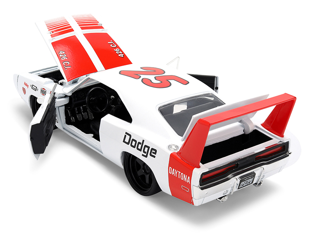 1969 Dodge Charger Daytona #25 White with Red Stripes 