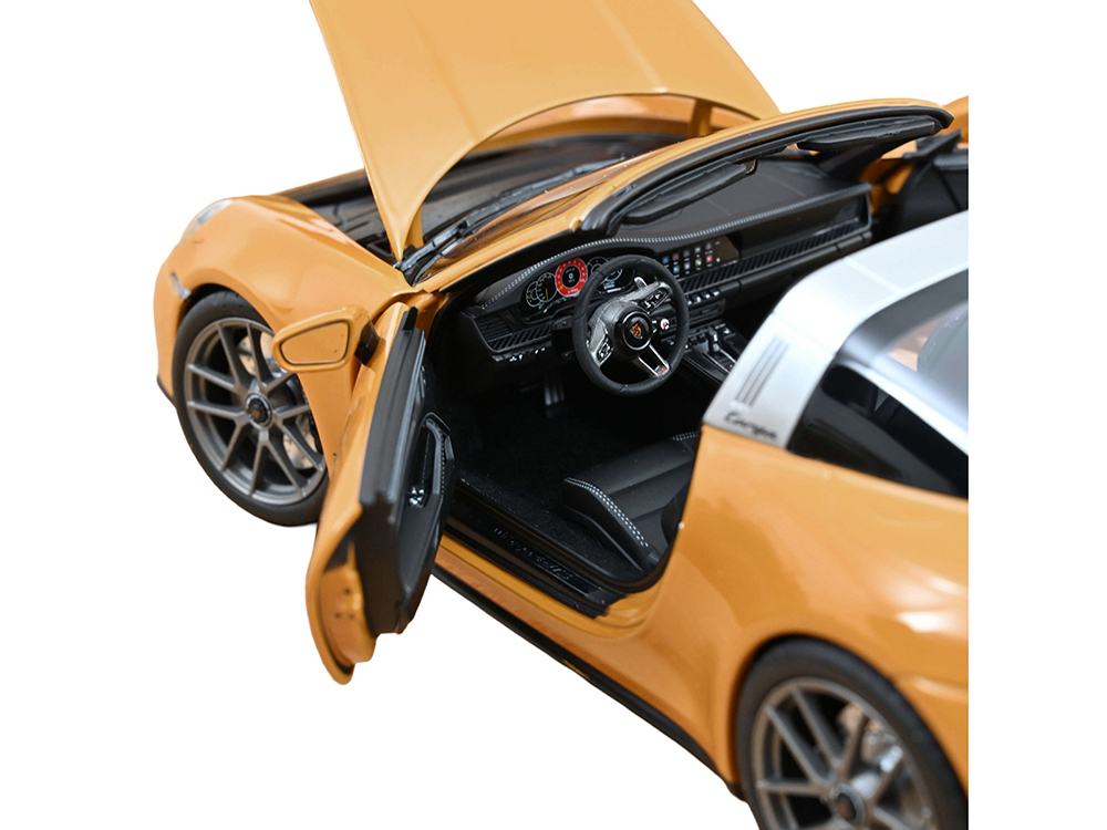 2024 Porsche 911 Targa Bahama Yellow with Black Stripes 1/18