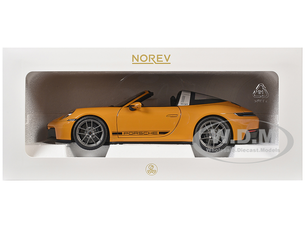 2024 Porsche 911 Targa Bahama Yellow with Black Stripes 1/18
