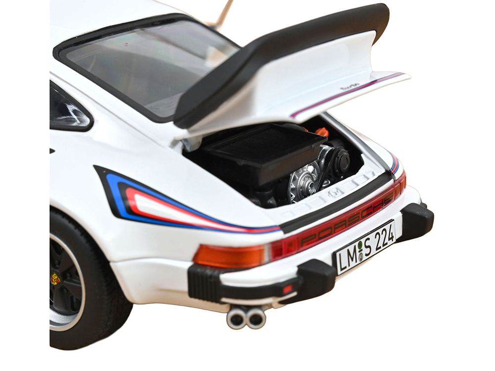 1980 Porsche 911 Turbo 3.3 White with Blue and Red Graphics 1/18