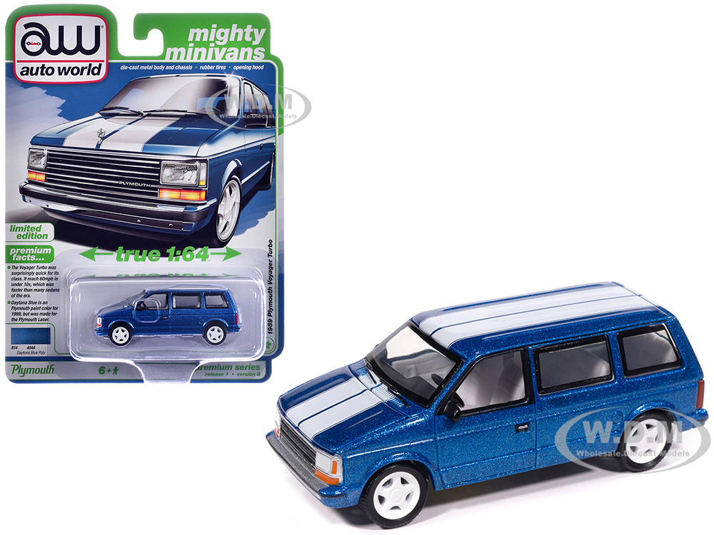 自動車 938mo 1989 Plymouth Voyager Turbo Van Daytona Blue Metallic with White