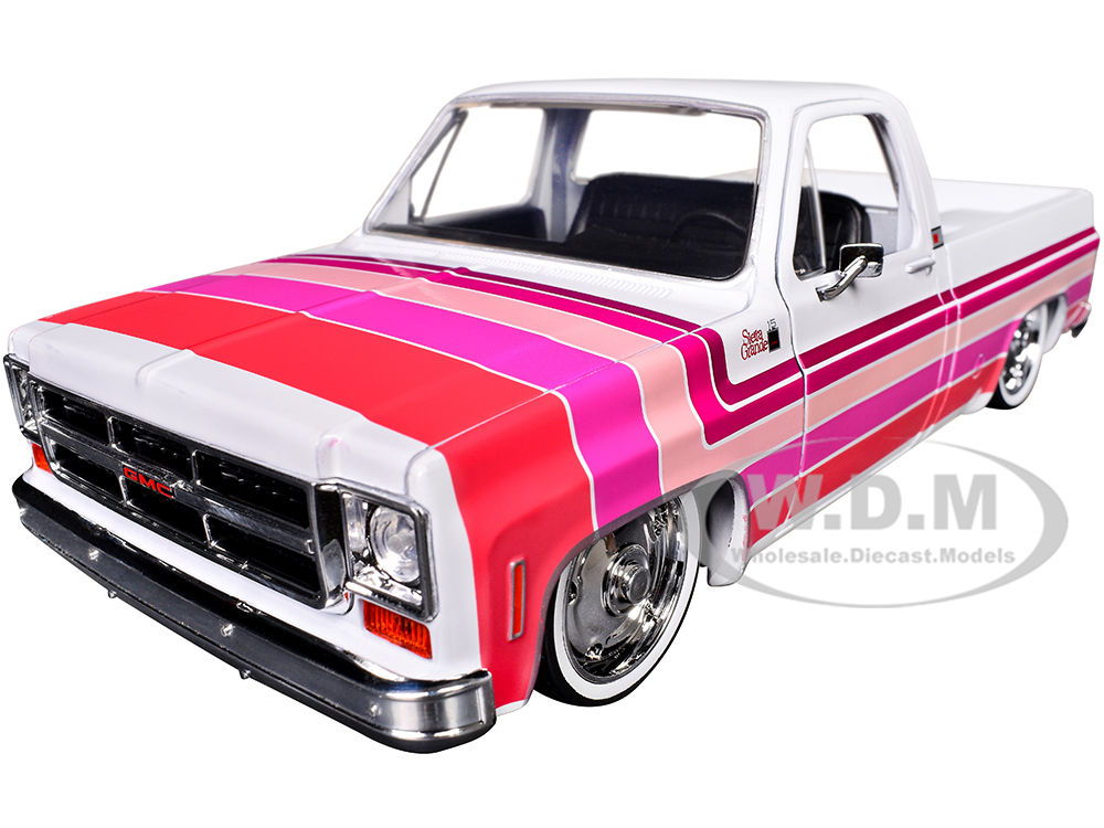 1976 GMC Sierra Grande 15 Pickup Truck White with Stripes Limited