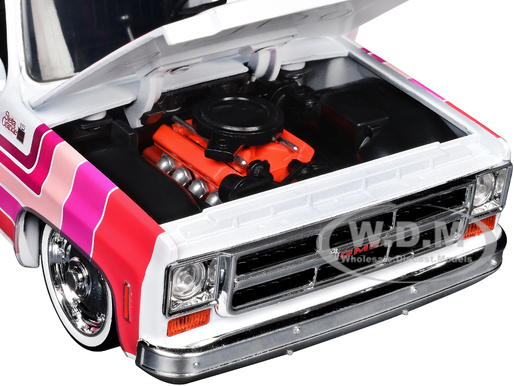 1976 GMC Sierra Grande 15 Pickup Truck White with Stripes Limited