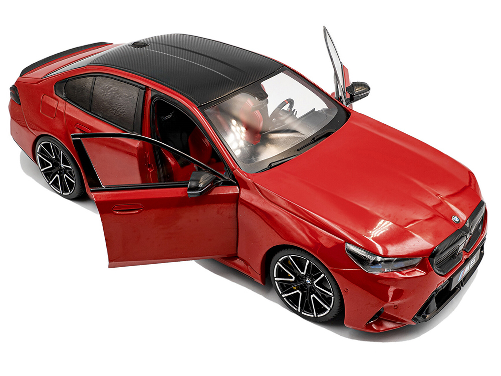 2025 BMW M5 Fire Red with Black Top 1/18 Diecast Model Car by Solido