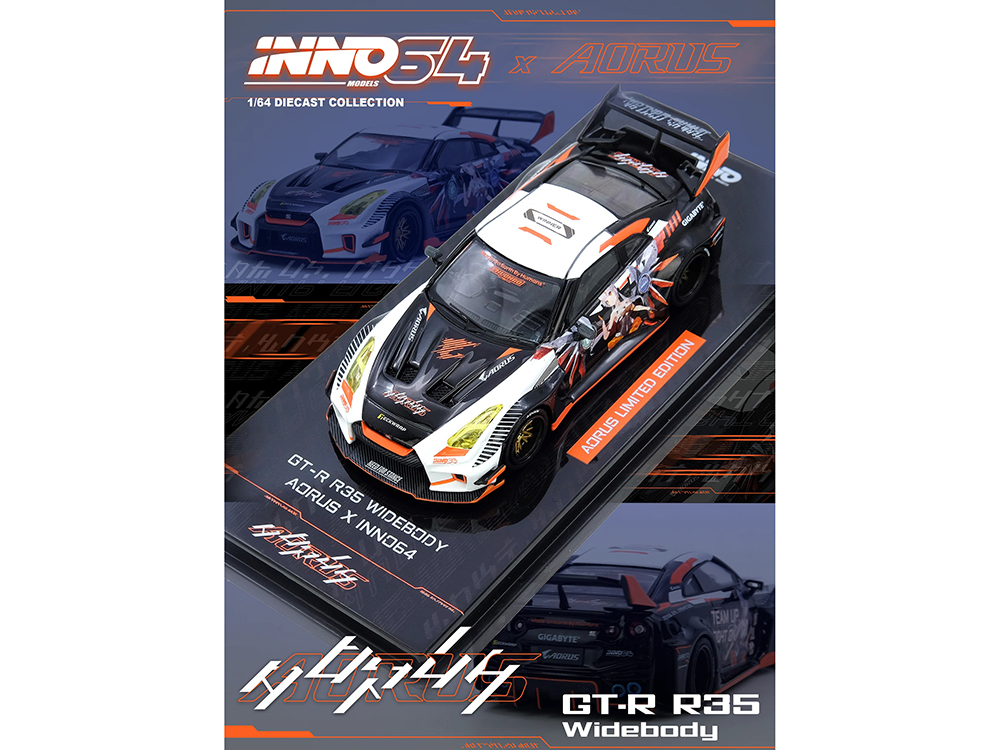 Nissan GT-R (R35) Widebody RHD (Right Hand Drive) Black and White