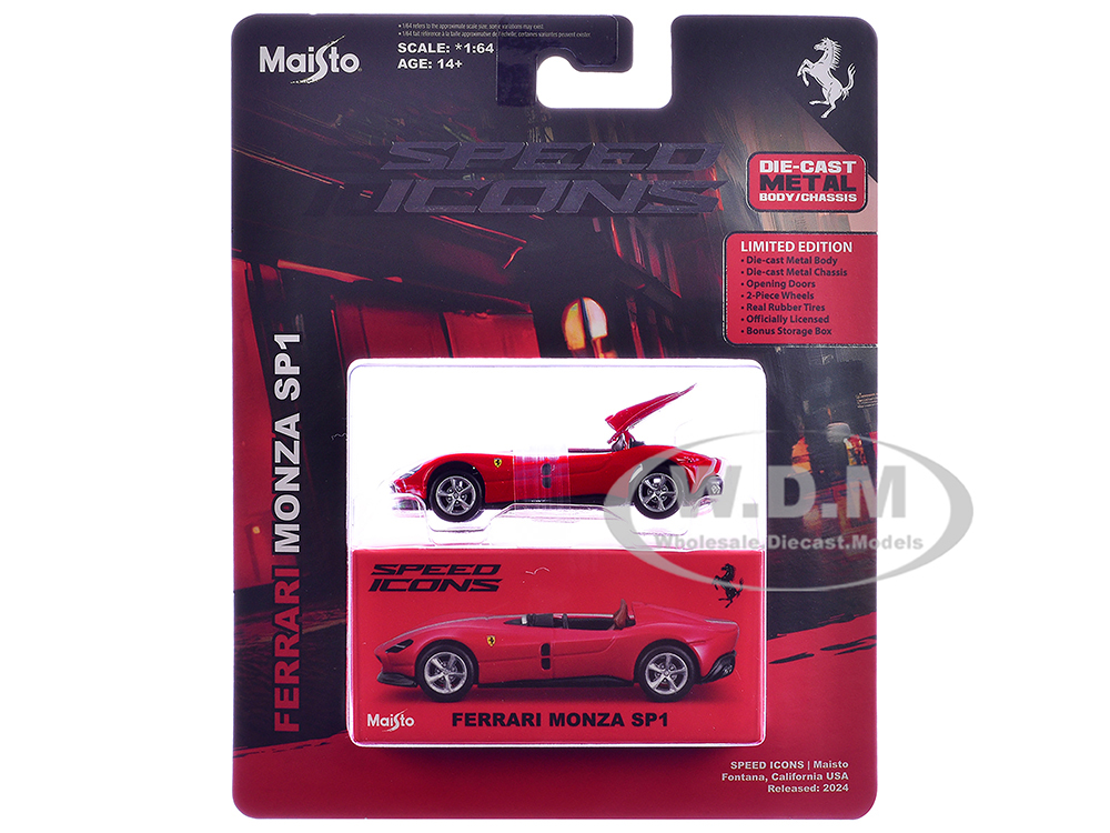 Ferrari Monza SP1 Red with Italian Flag Stripes 
