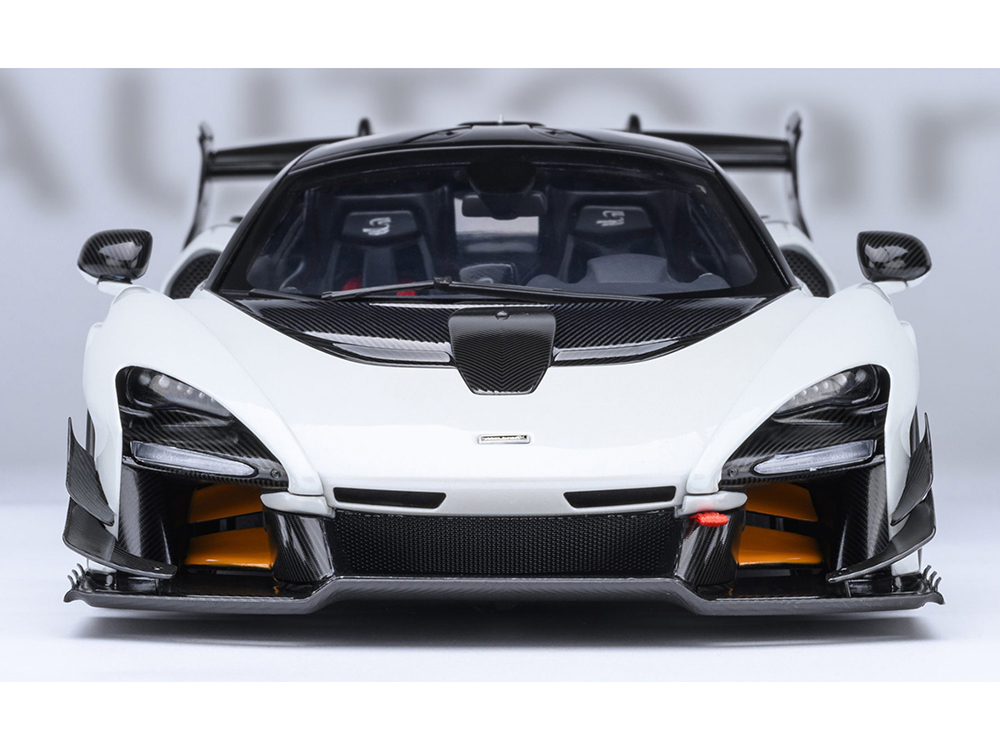 McLaren Senna GTR Silica White with Black Top 1/18 Model Car by