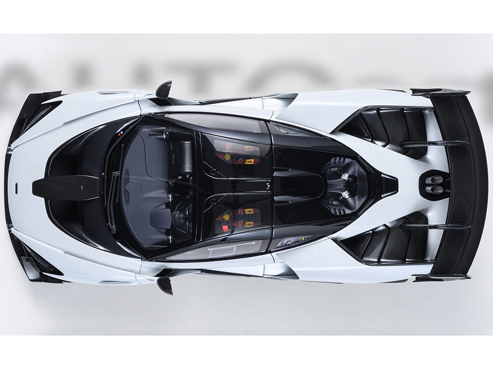 McLaren Senna GTR Silica White with Black Top 1/18 Model Car by