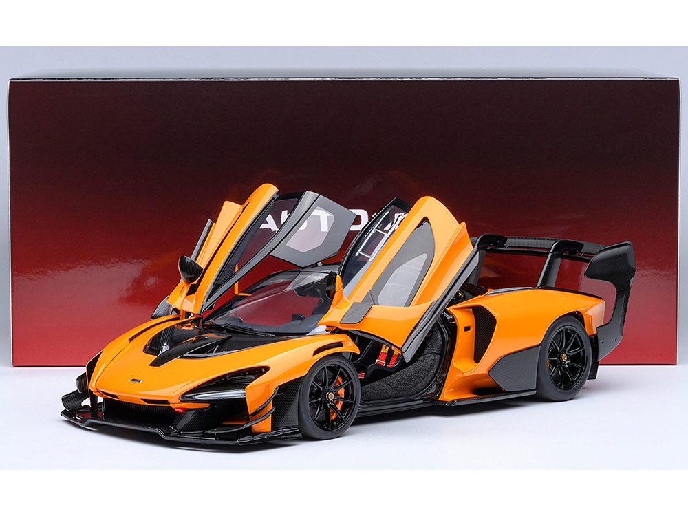 McLaren Senna GTR Orange with Black Top 1/18 Model Car by Autoart