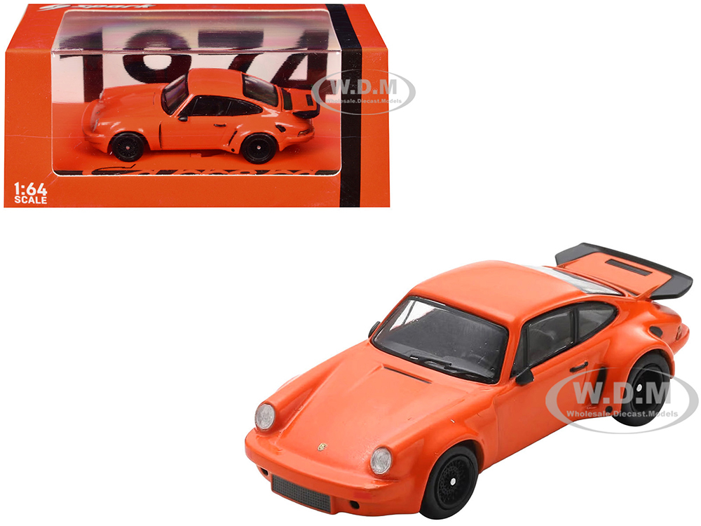 1974 Porsche 911 Carrera RSR 3.0 Orange 1/64 Model Car by Spark