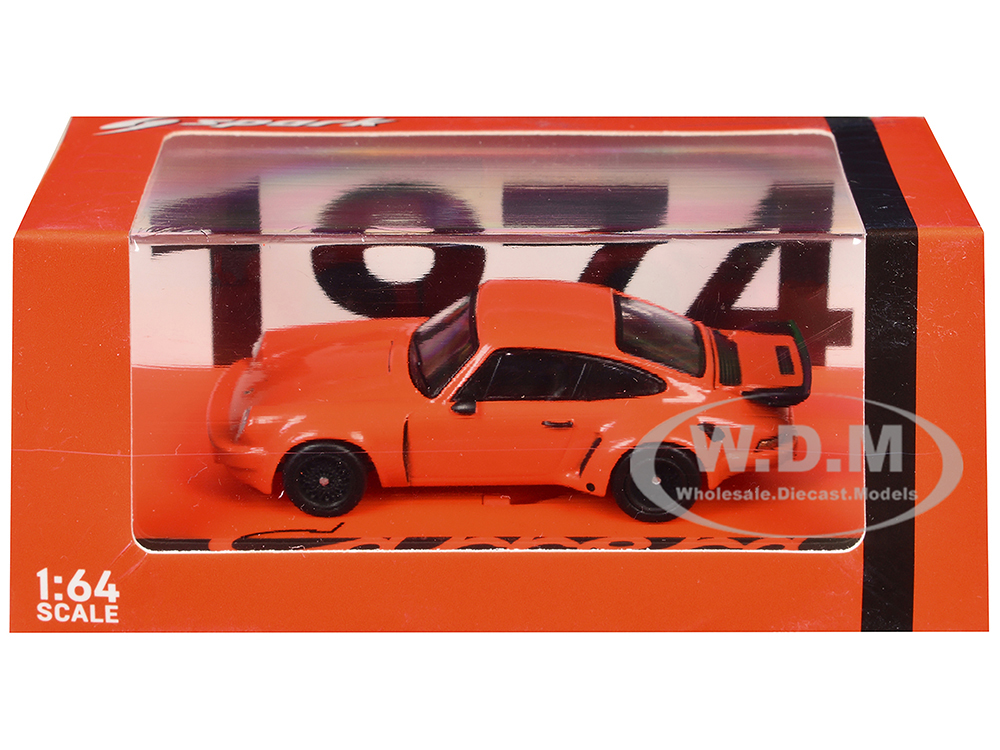 1974 Porsche 911 Carrera RSR 3.0 Orange 1/64 Model Car by Spark