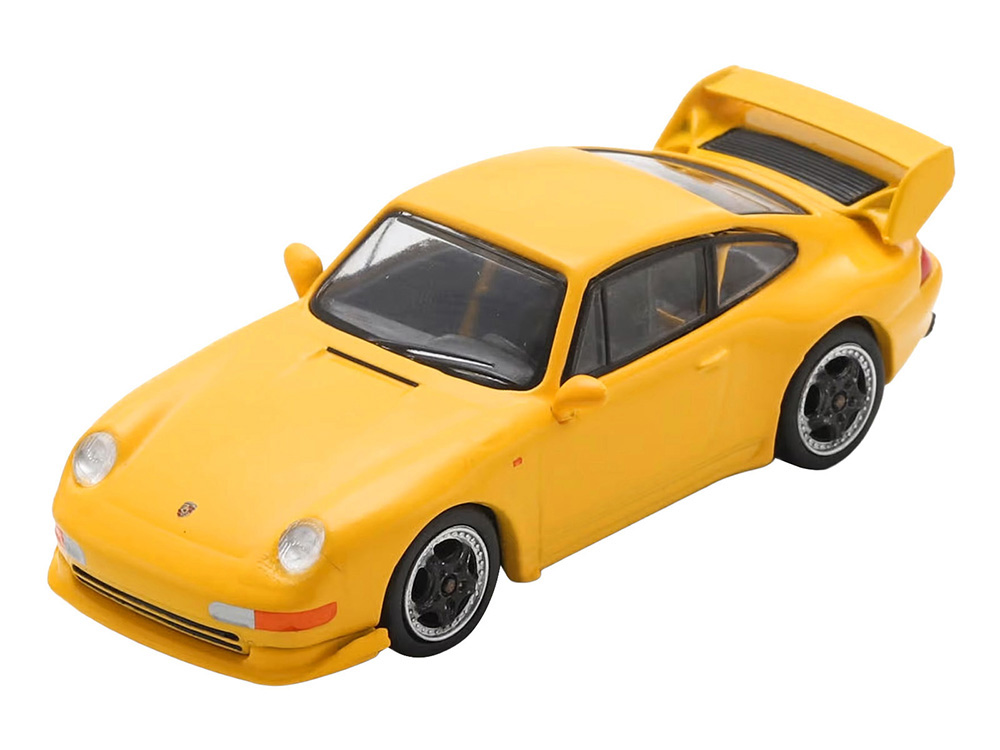 1995 Porsche 911 Carrera RS 3.8 Yellow 1/64 Model Car by Spark