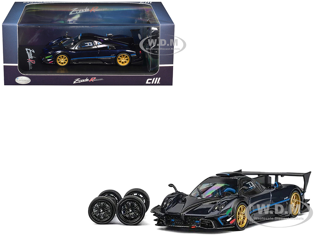 ミニカー Pagani Zonda Revolucion Pagani Zonda Revolucion Dark Blue Metallic and Carbon with Extra