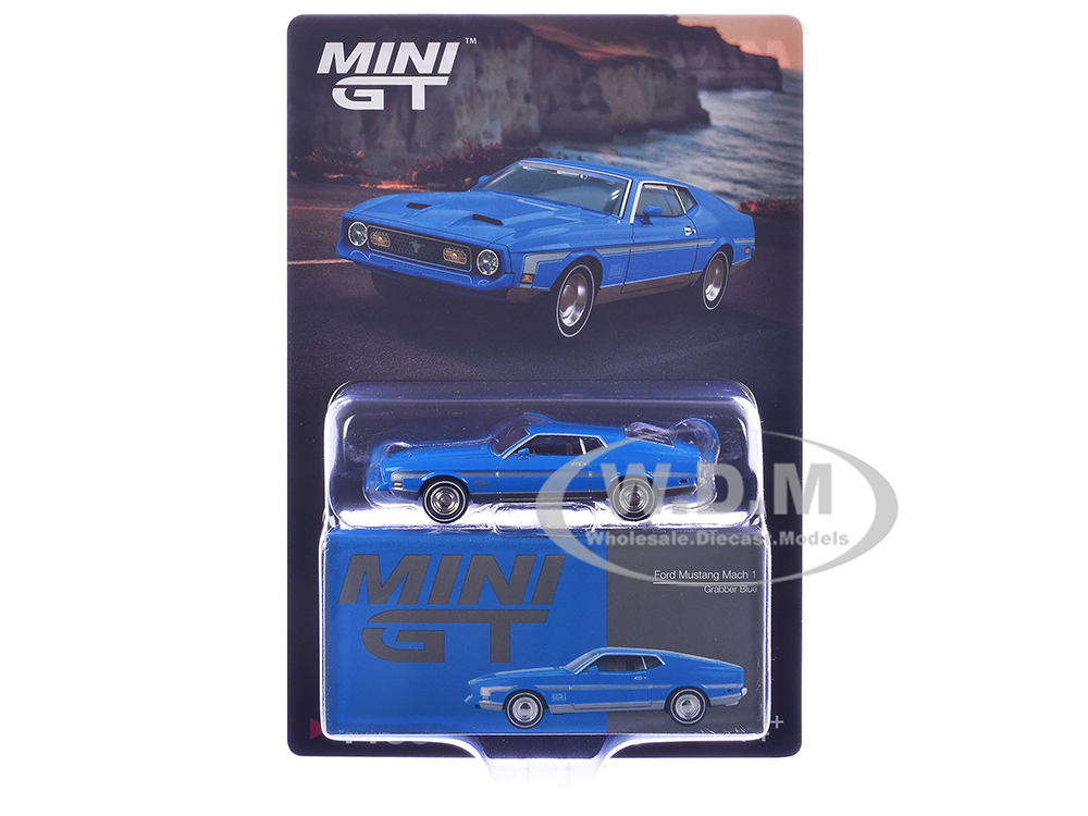 Ford Mustang Mach 1 Grabber Blue with Silver Stripes Limited